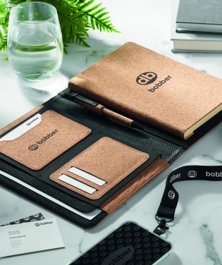 Logo trade promotional merchandise picture of: A5 portfolio in cork